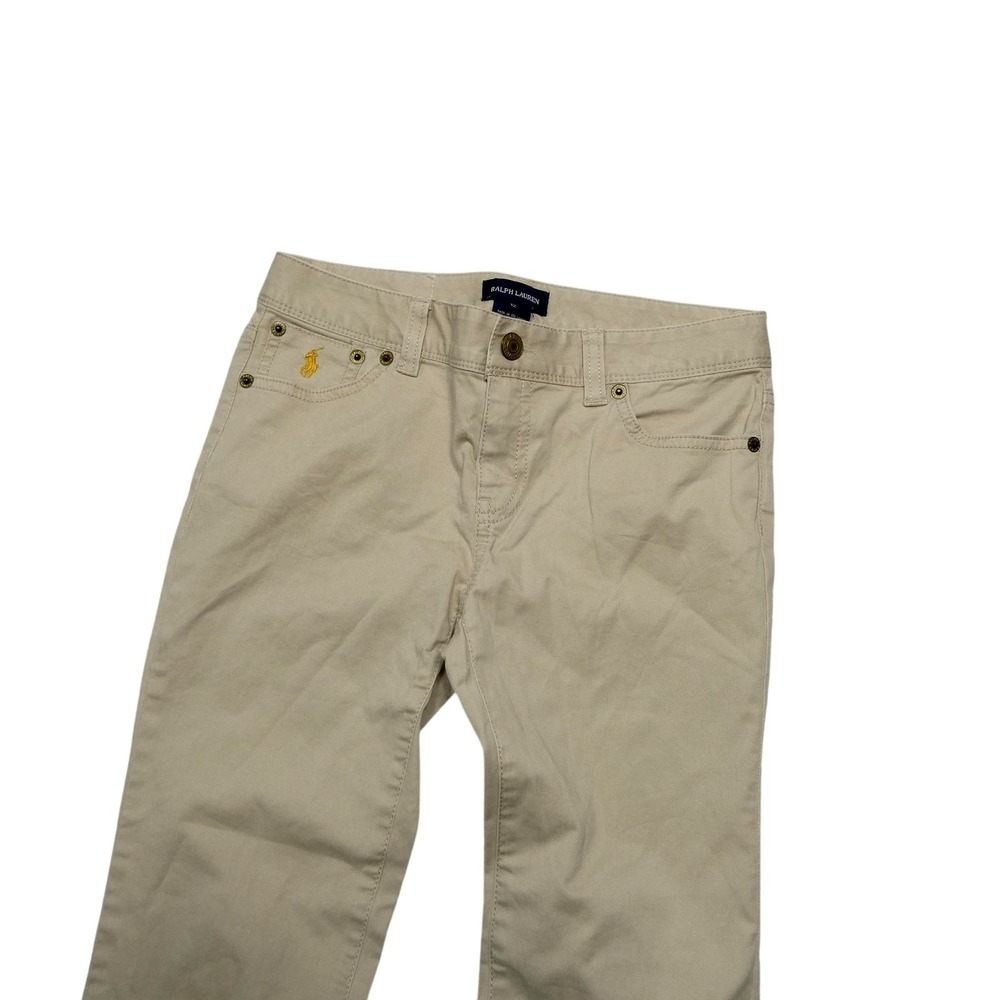 Ralph Lauren Pants Boys 12 Beige Twill Khakis Stretch Zip Fly NWT School